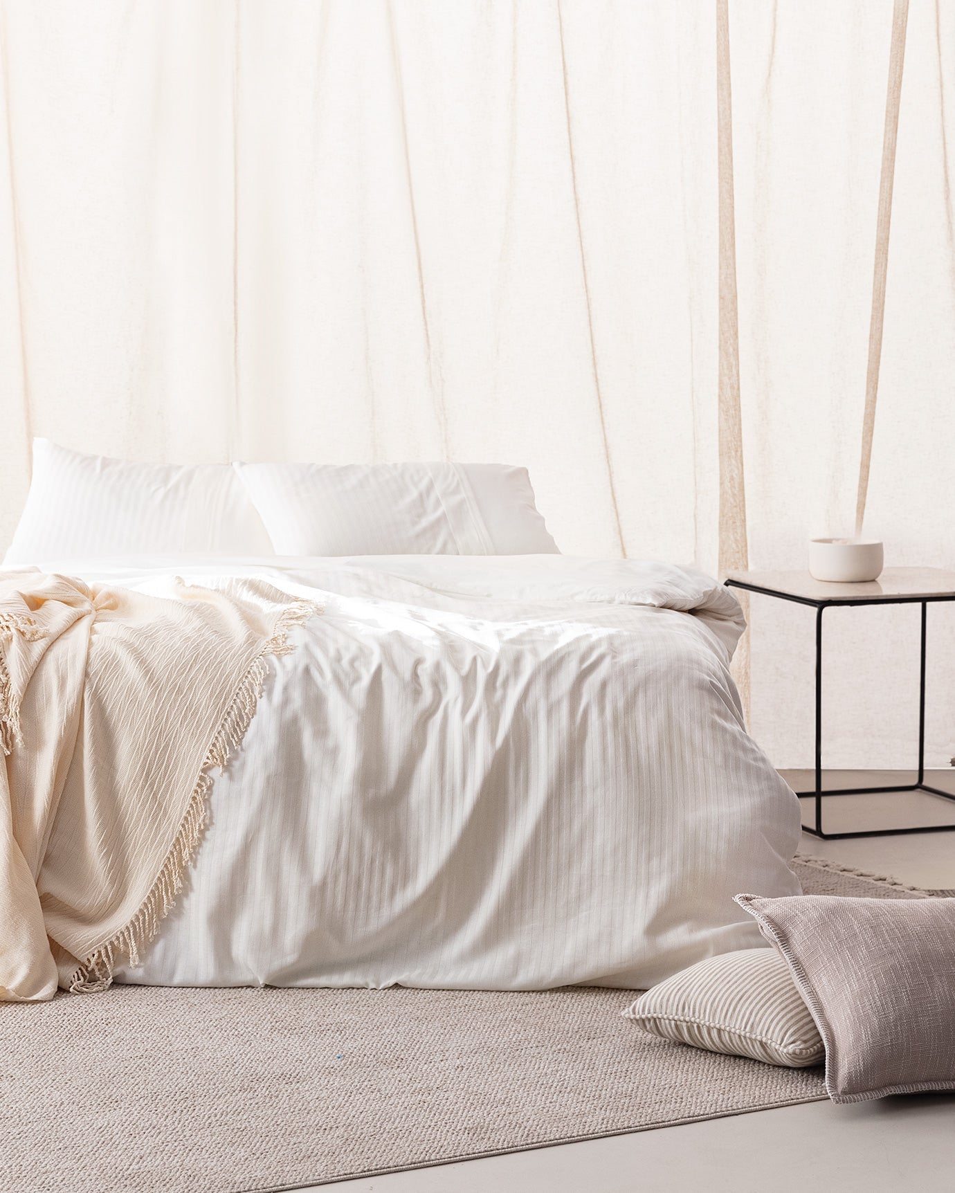 Adrien Ribbed Duvet Cover Set - Madame Coco JO