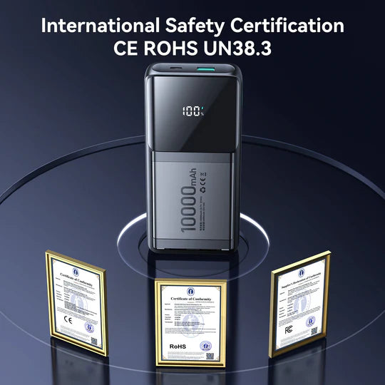 باور بانك جويروم بسعة 10000 مللي أمبير/ساعة مع شاشة وكابلات