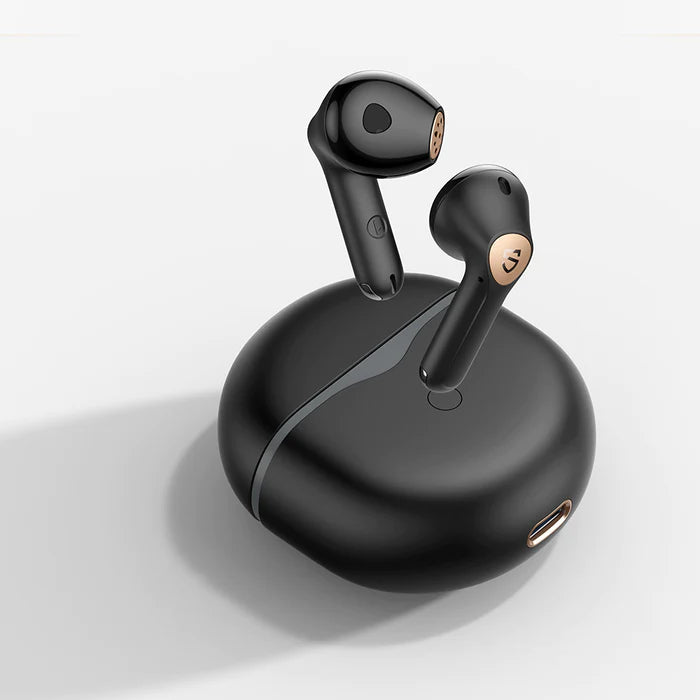 SoundPEATS Air4: سماعات أذن لاسلكية، صوت جهير معزز، مدة تشغيل تصل إلى 26 ساعة - أسود