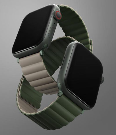 UNIQ Revix Reversible Magnetic Apple Watch Strap 49/45/44/42mm - Pine (Green/Taupe)
