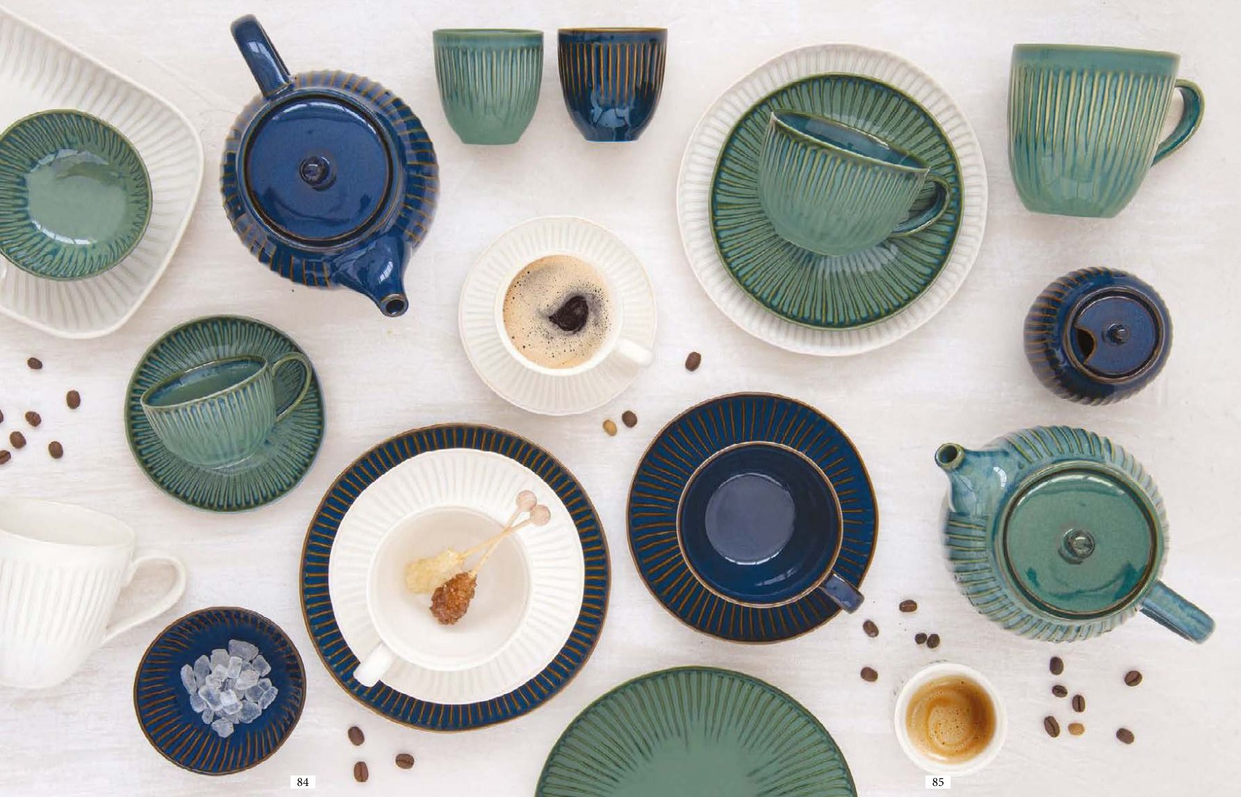 طقم فنجان قهوة مع صحن إيزي لايف غاليري – أزرق – 110 مل