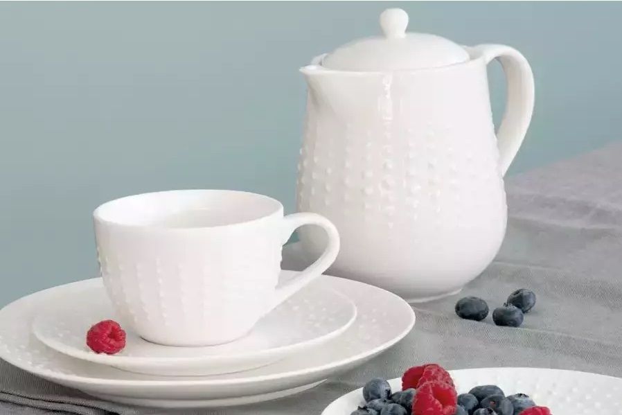 إبريق شاي Easy Life Drops – 800 مل – أبيض/رمادي