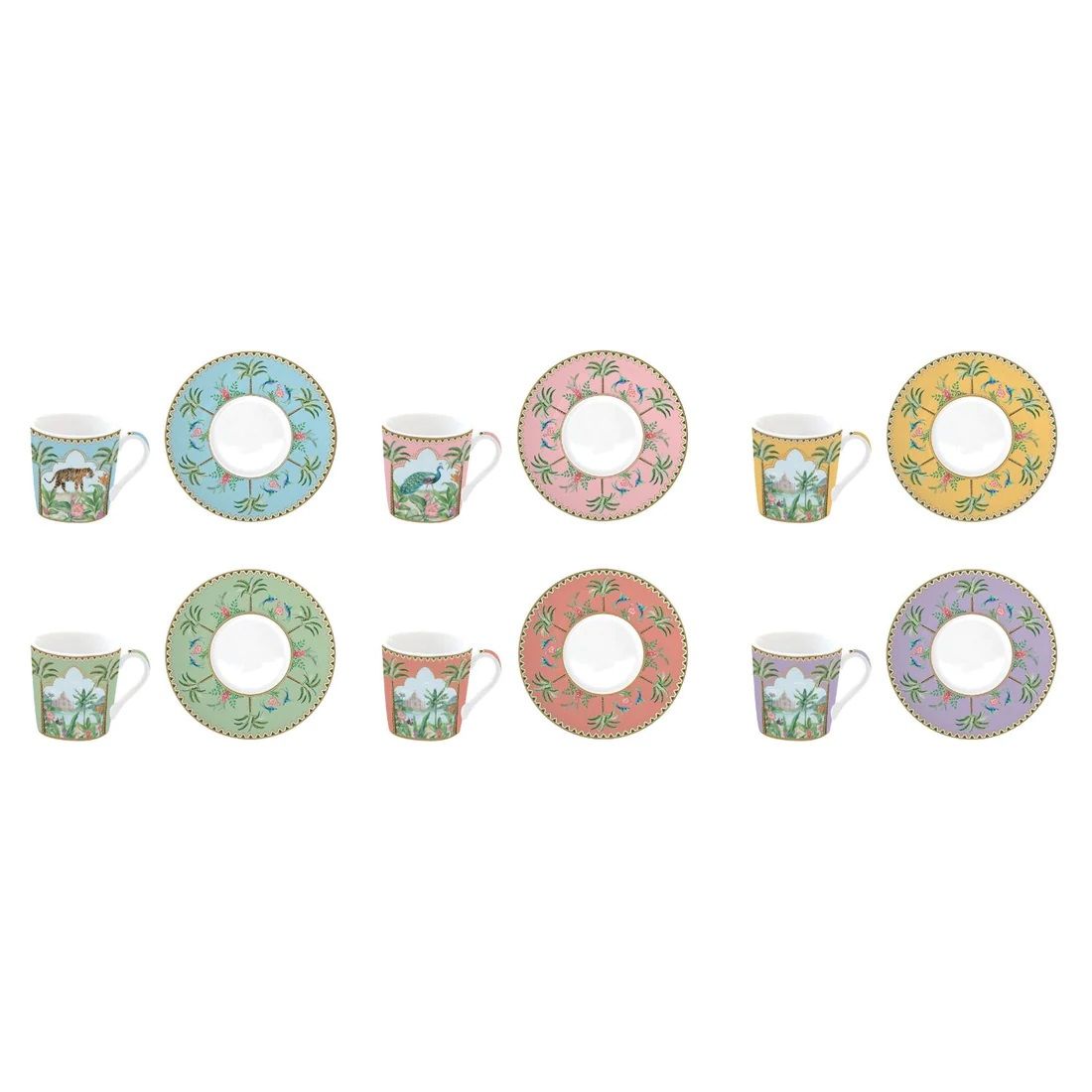 Easy Life Paradise Sauvage 12-Piece Coffee Set – Multicolored