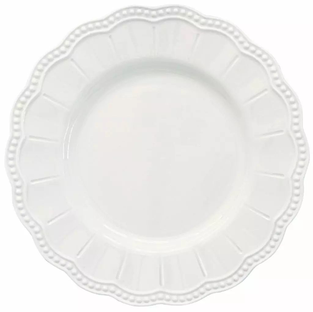 طبق جانبي بورسلان Easy Life Elite أبيض بقطر 21 سم