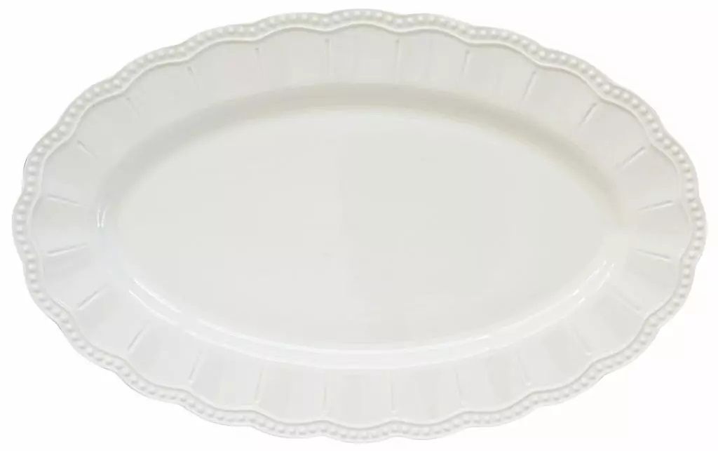 صينية بيضاوية بورسلان Easy Life Elite أبيض 36×23 سم