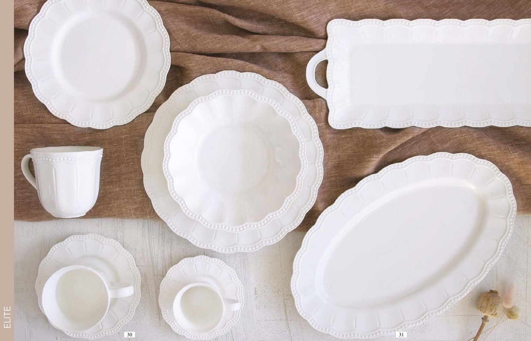 Easy Life Elite White Porcelain Serving Platter – 43×16cm