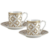 طقم فناجين قهوة 4 قطع 80 مل Easy Life Deco – ذهبي وأبيض