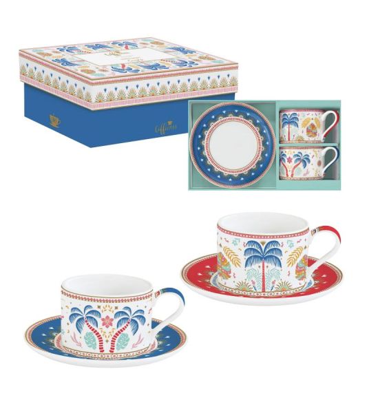 Easy Life Tropical Groovy Tea Cups Set 4pcs 240ml - Multicolor