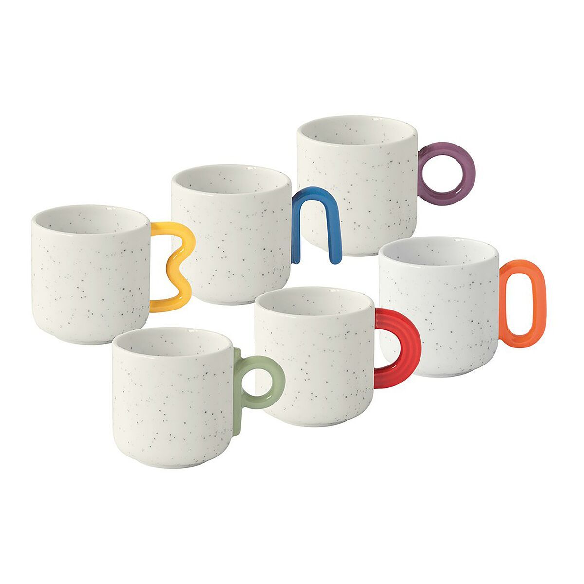 طقم 6 فناجين قهوة 100 مل من Easy Life Creative - ألوان متعددة