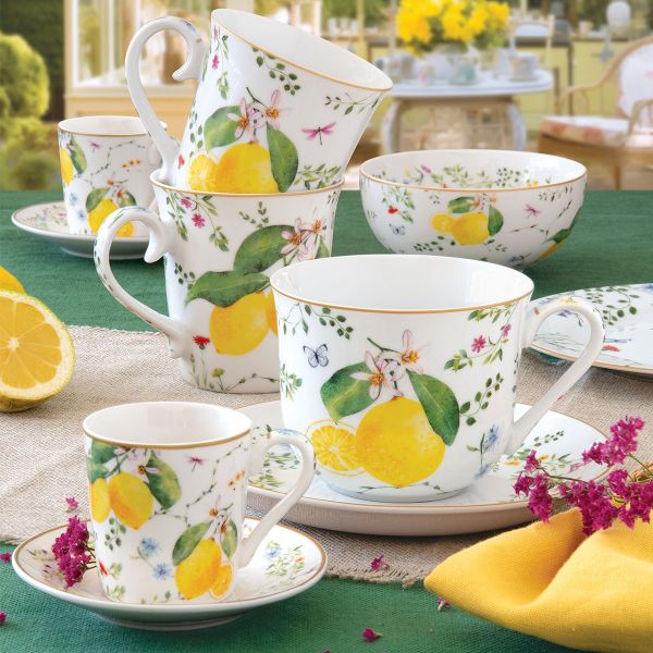 طقم كوبين 275 مل Easy Life Fleurs et Citrons – ألوان متعددة