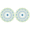 Easy Life Flowers Garden 23cm Bowl - Blue & Green
