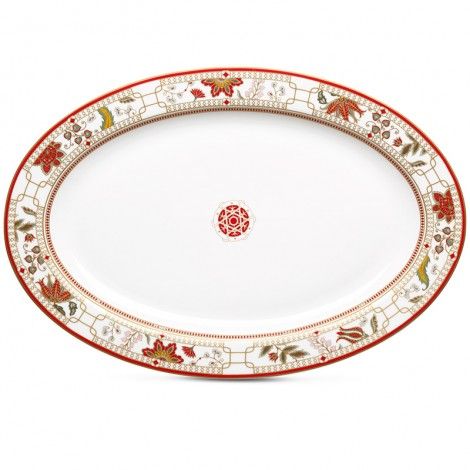 طبق تقديم 36×24.5 سم Easy Life Kashmir - أحمر أنيق