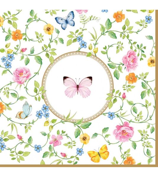 Easy Life Dancing Butterflies 20-Piece Napkin Set - Multicolor
