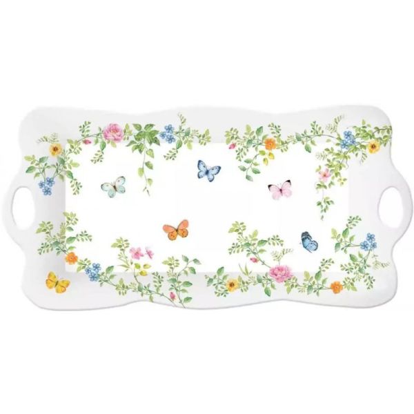 Easy Life Dancing Butterflies 42×20cm Tray with Handles - Multicolor