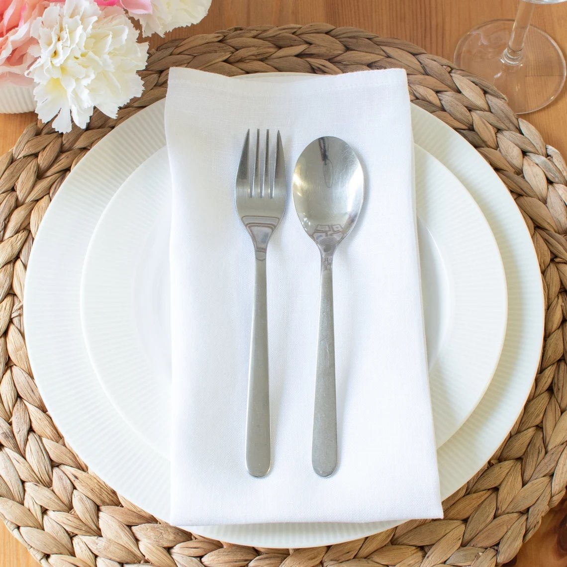 طقم مناديل طعام 2 قطعة من Desideri Di Casa Irlanda - أبيض