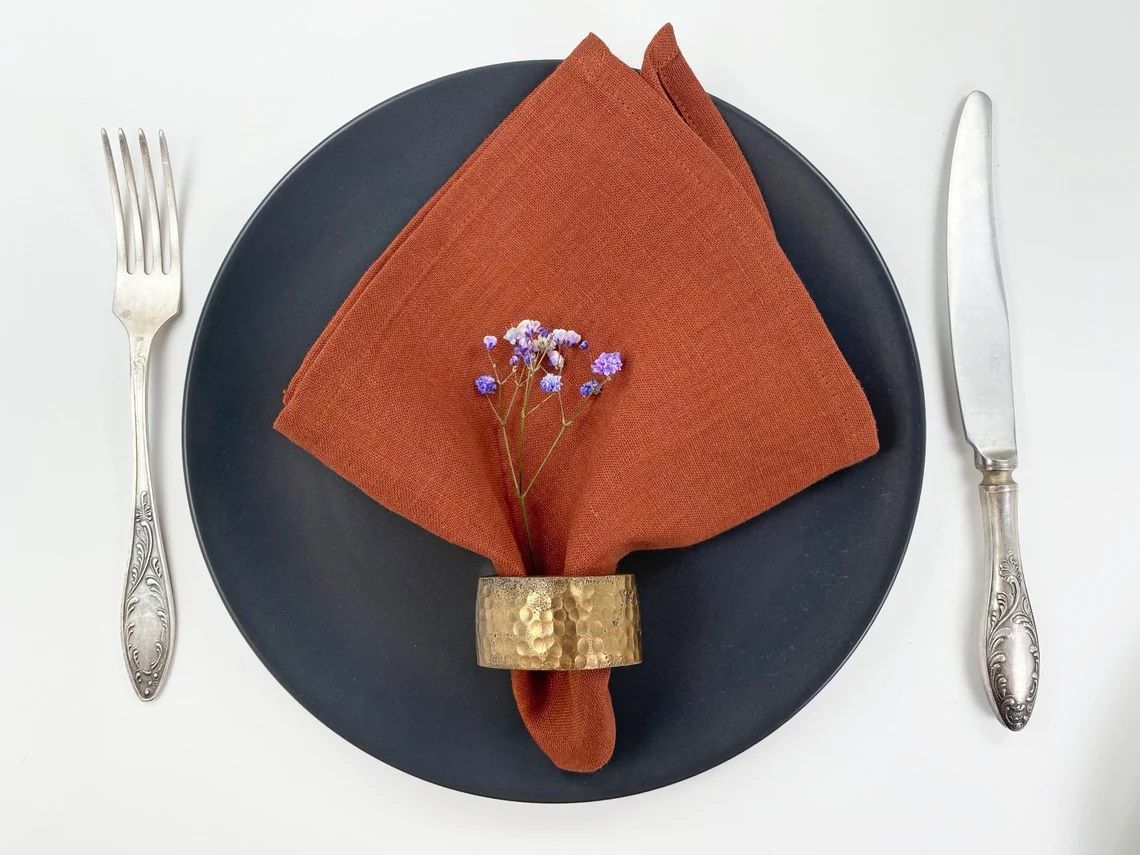 طقم مناديل طعام 2 قطعة من Desideri Di Casa Irlanda - قرميدي