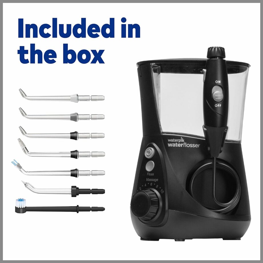 Waterpik Ultra Professional Water Flosser with 7 Tips and Advanced Pressure Control System – Black
