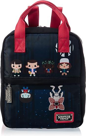 من فانكو Stranger Things Mini Backpack حقيبة الظهر من النايلون مع تفاصيل مطبوعة ولمسات من الجلد الصناعي