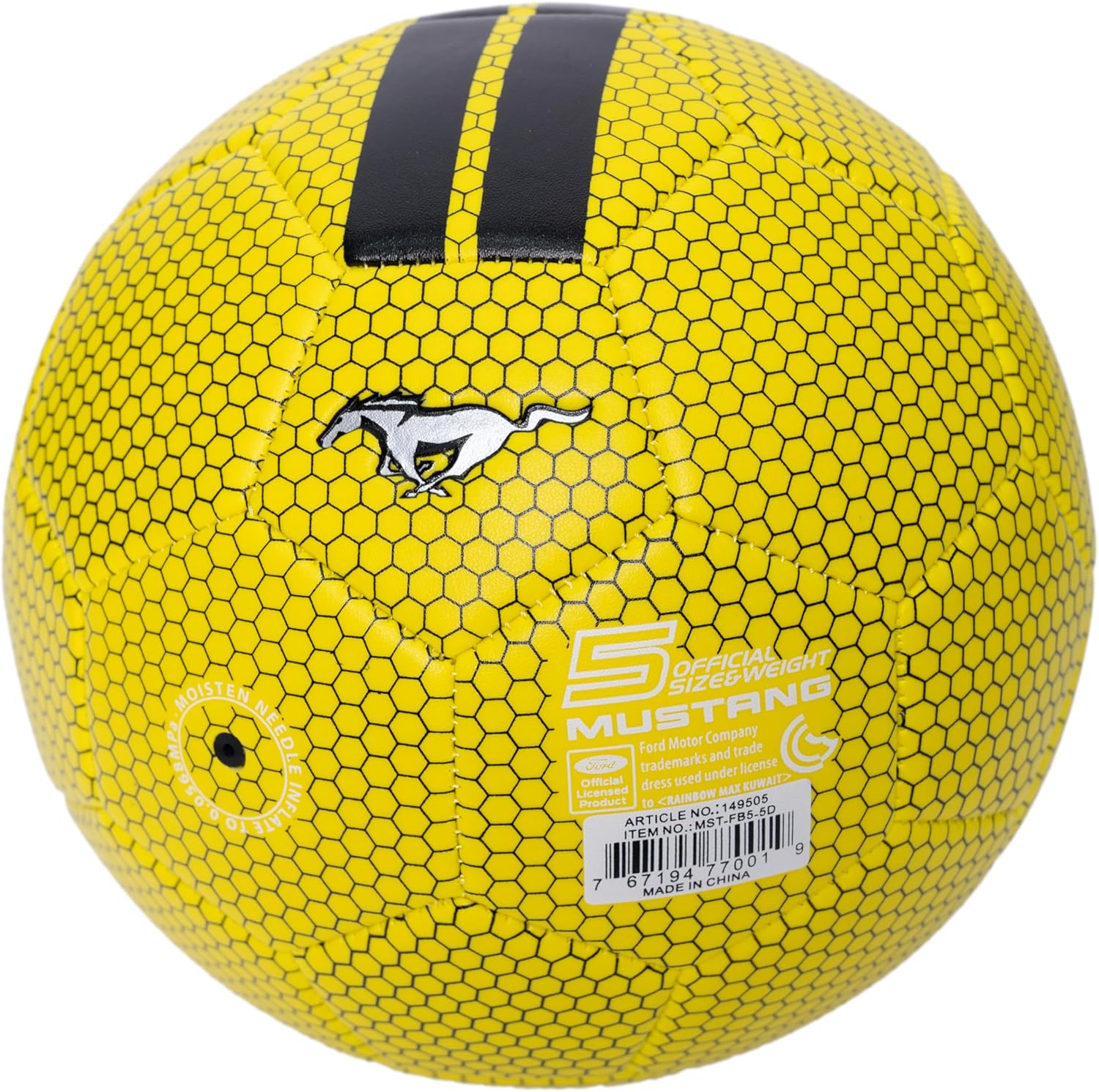 Mustang Football Yellow with Black Line | Kids American Football