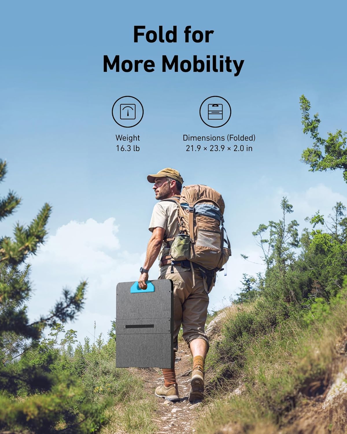 لوح طاقة شمسية قابل للطي 200 واط من أنكر - مقاوم للماء