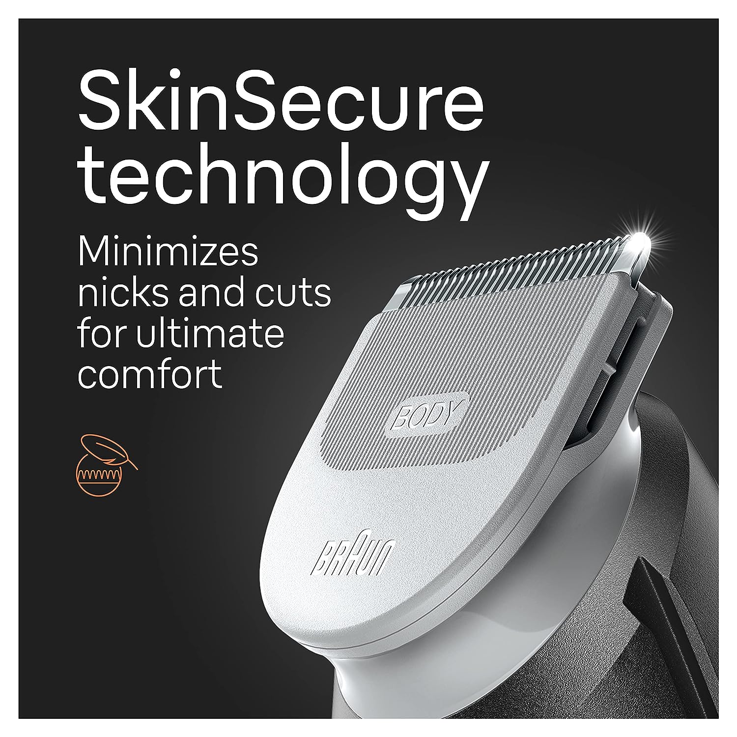 ماكينة حلاقة الجسم Braun Body Groomer Series 5: ماكينة حلاقة للرجال لحلاقة لطيفة ونظيفة ومقاومة للماء - باللون الأسود