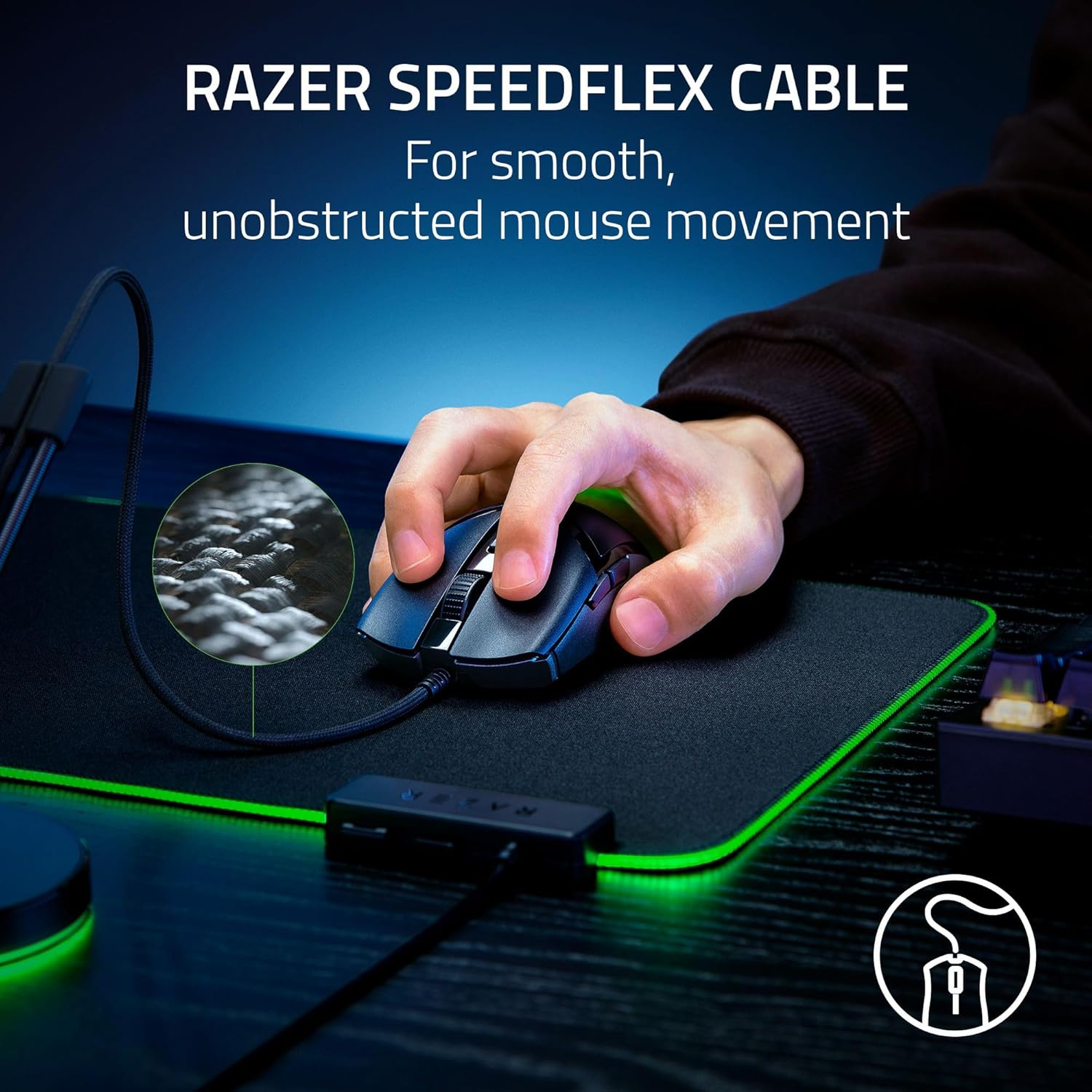 Razer Cobraماوس الألعاب - 58 جرام، RGB، 8500 نقطة في البوصة، مفاتيح الجيل الثالث