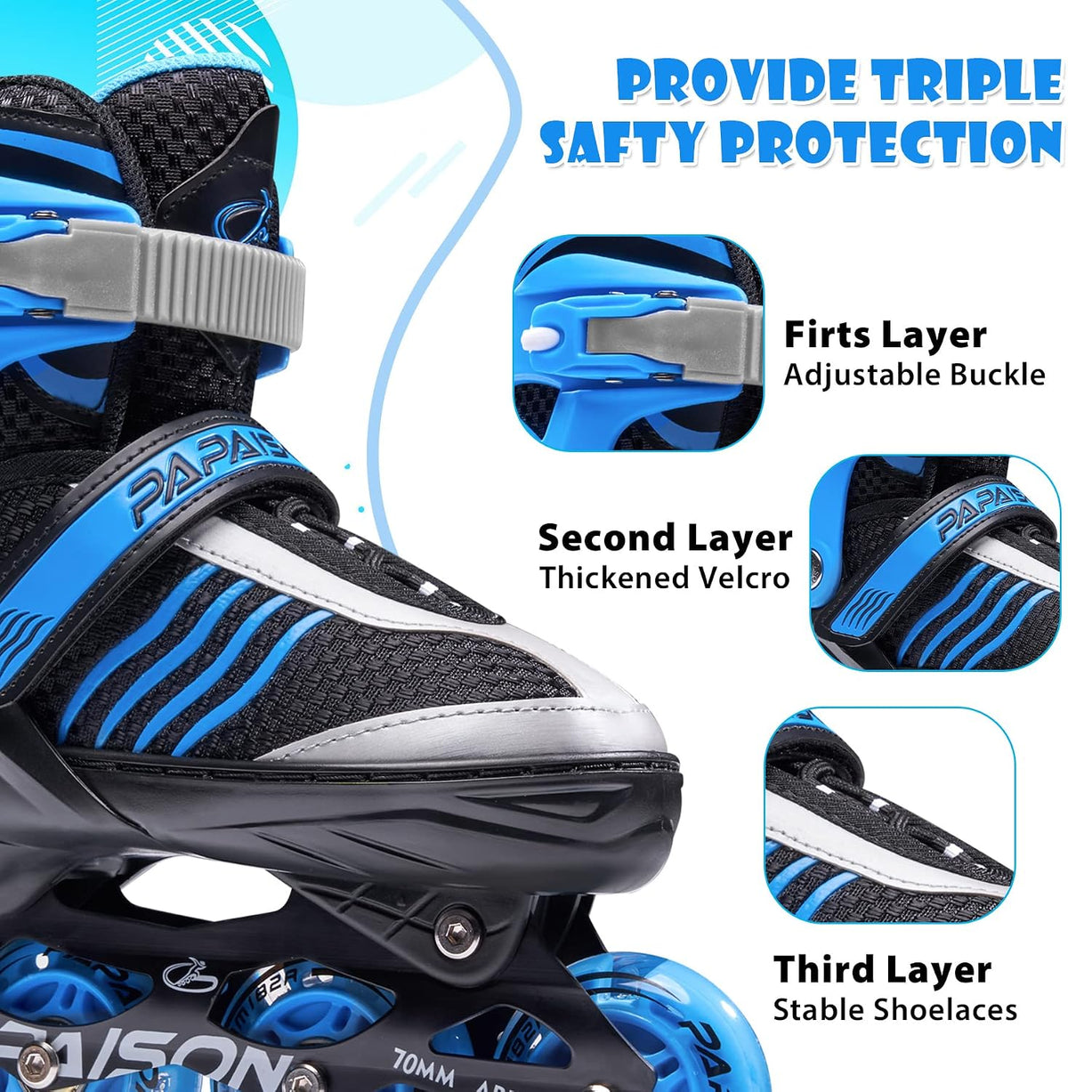 Papaison Light-Up Roller Skates – Model 308