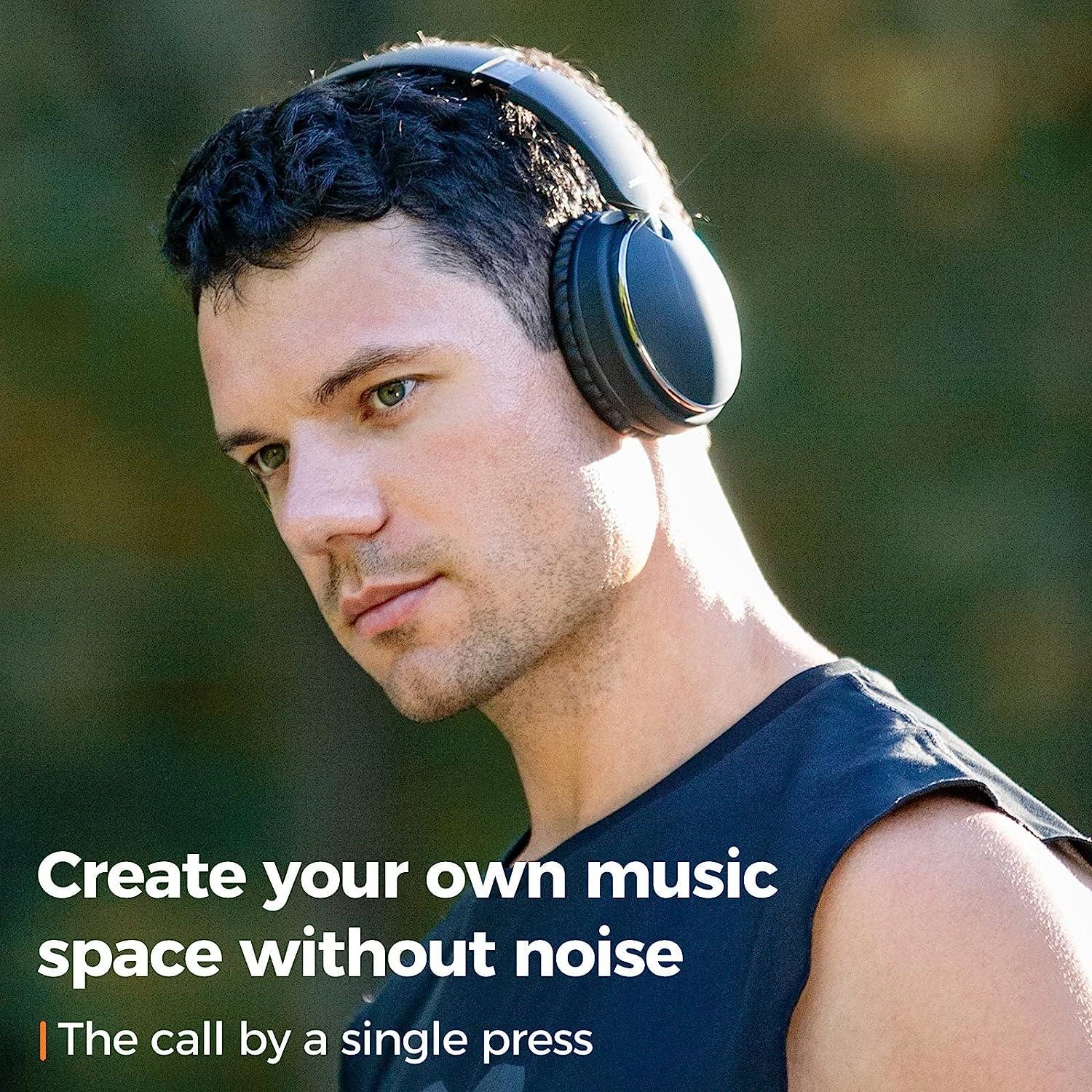 سماعات جوي روم اللاسلكية القابلة للطي بصوت عميق - أسود