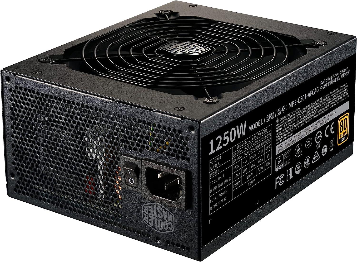 Cooler Master MWE Gold 1250 V2، 1250 واط، معياري بالكامل، معتمد من 80+ Gold