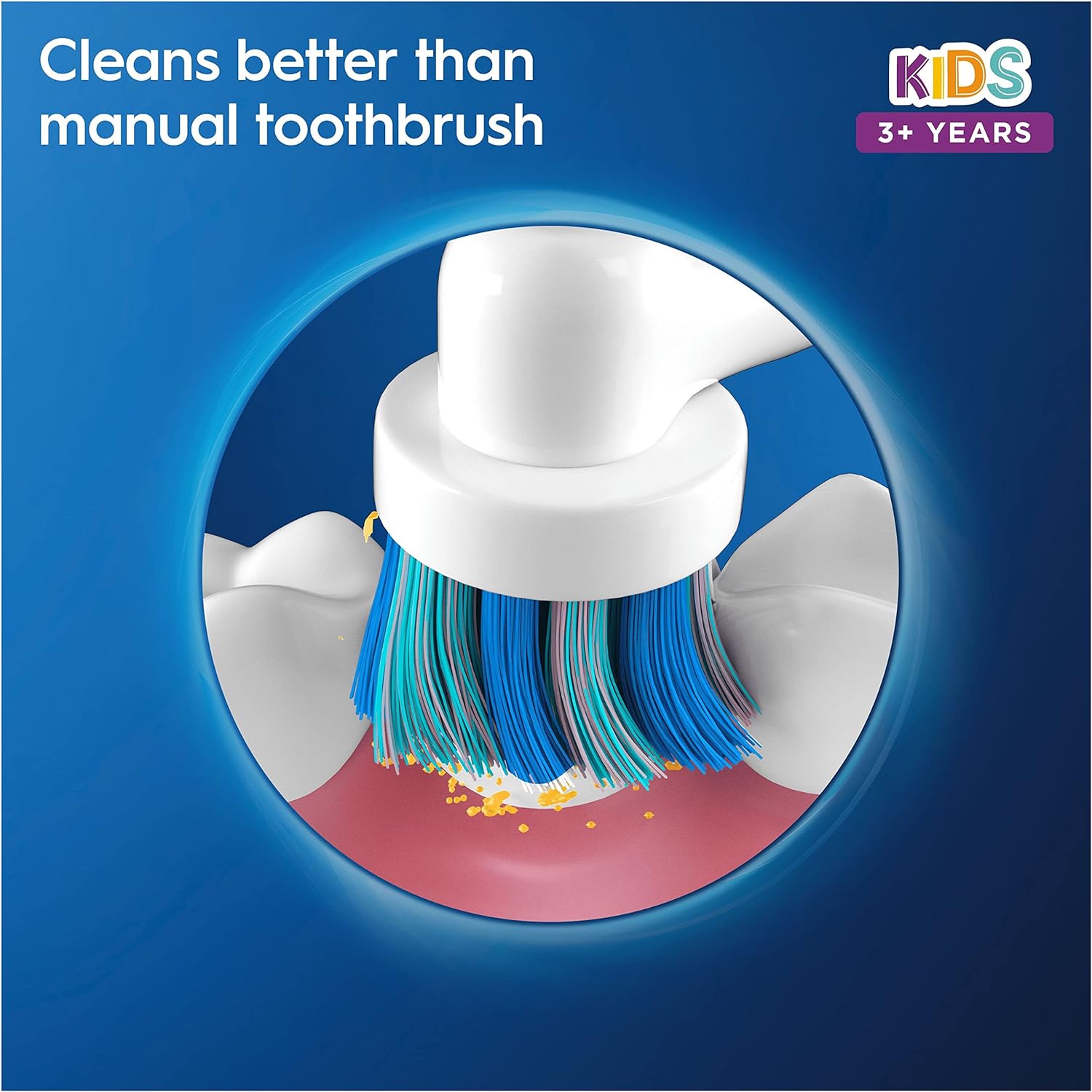 فرشاة أسنان أورال بي الكهربائية القابلة لإعادة الشحن للأطفال من براون مع 4 ملصقات بطابع ديزني لايت يير