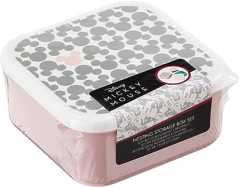 مجموعة تخزين بلاستيك ديزني كلاسيك، بولي بروبيلين، 3 مقاسات - طباعة ميكي مختلطة من فانكو