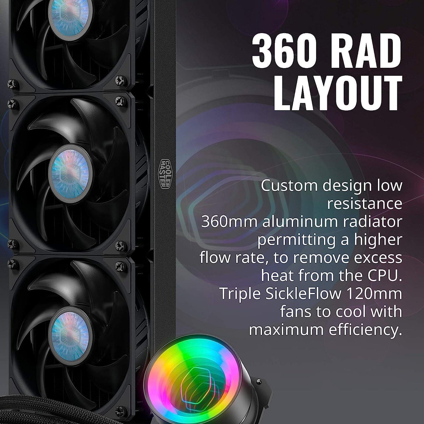 مبرد وحدة المعالجة المركزية السائل Cooler Master MasterLiquid ML360 Mirror