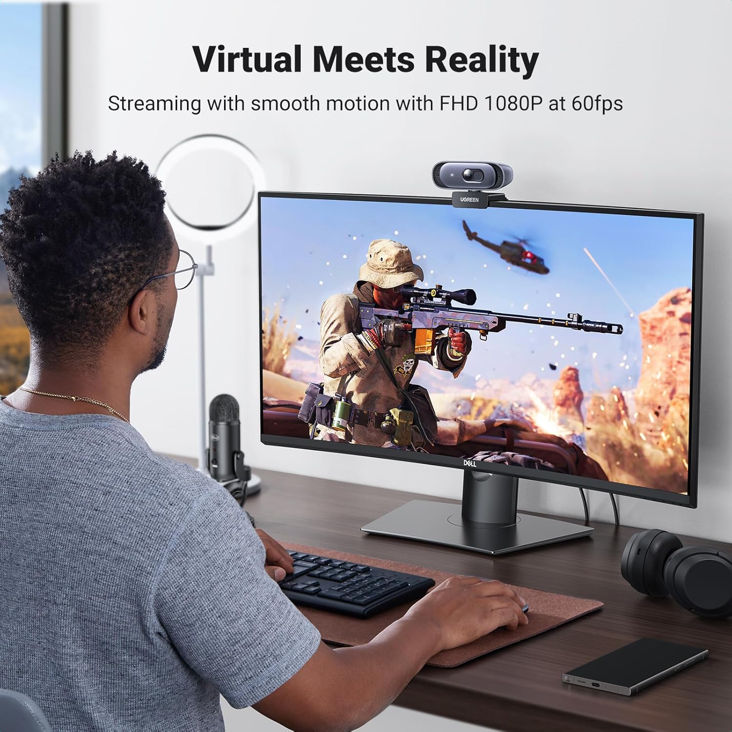 UGREEN 2K Webcam with Dual Mic & Autofocus for PC