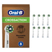 Oral-B Cross Action Electric Toothbrush Head with CleanMaximiser Technology Pack of 8 - White