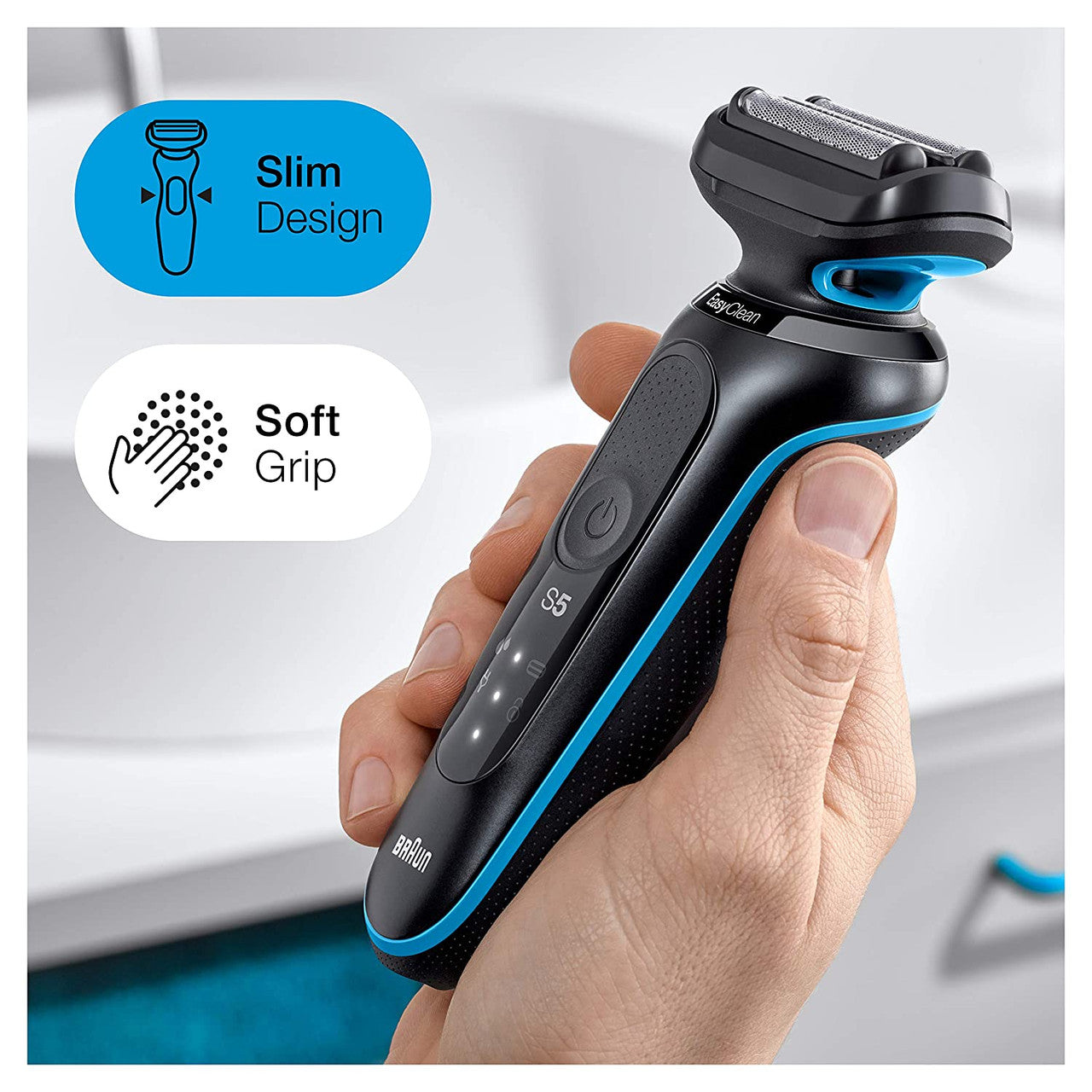 Braun Series 5: Rechargeable Wet & Dry Men's Electric Shaver with Precision Trimmer - BLACK