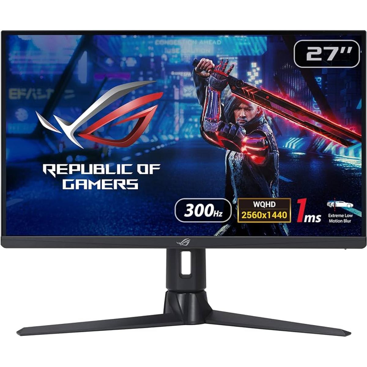 شاشة ألعاب ASUS ROG STRIX XG27AQMR مقاس 27 بوصة | دقة 2K QHD، معدل تحديث 300 هرتز، تقنية IPS سريعة | متوافقة مع تقنية G-Sync