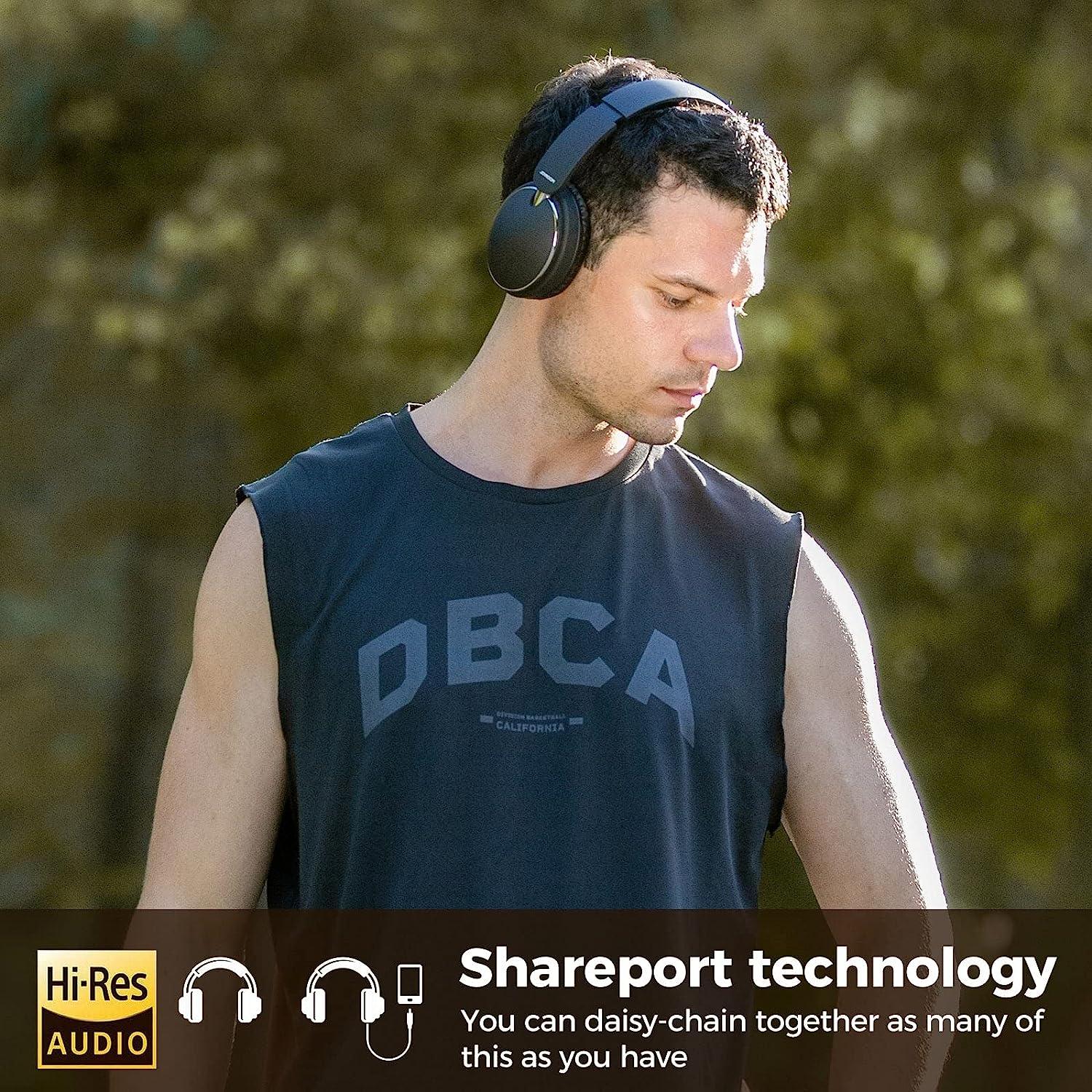 سماعات جوي روم اللاسلكية القابلة للطي بصوت عميق - أسود