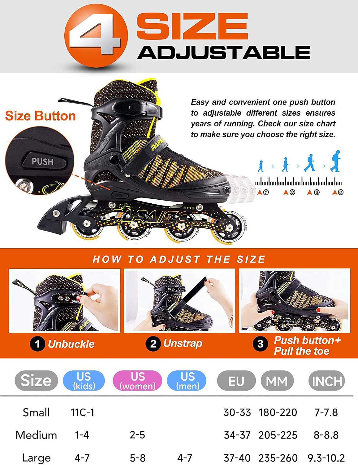 Papaison Light-Up Roller Skates – Model 310