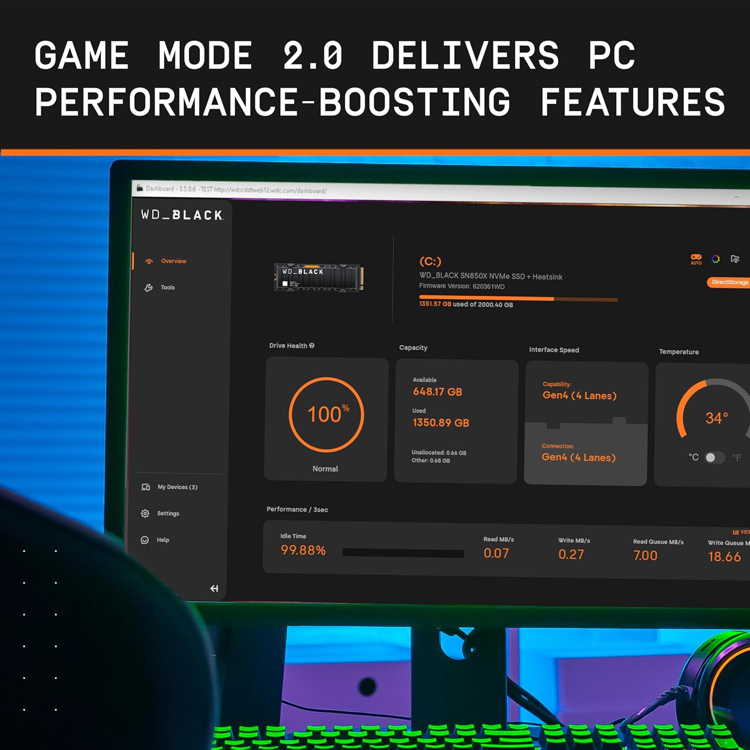 WD_BLACK SN850X 1TB NVMe SSD – Gen4 Gaming Speed Beast