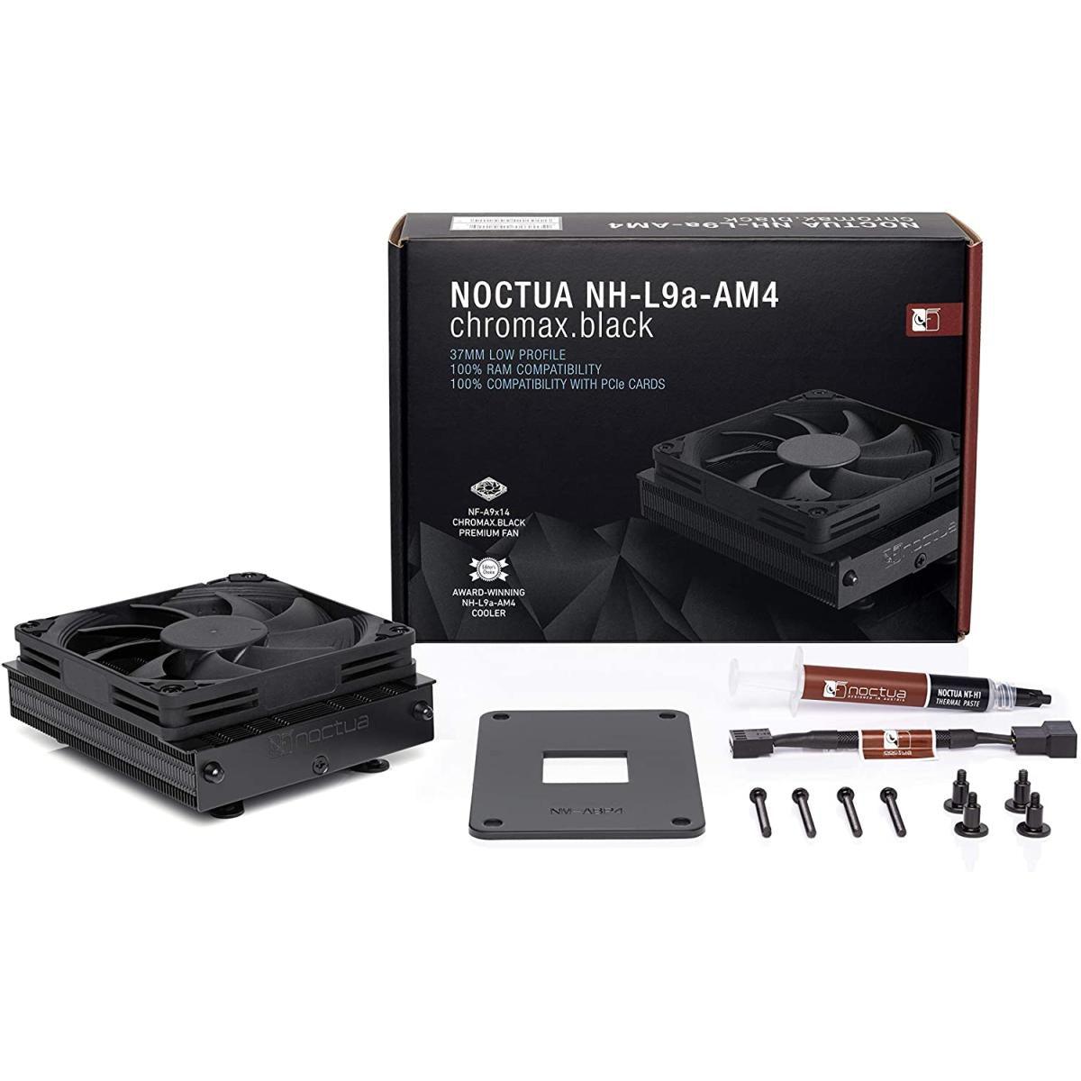 مبرد وحدة المعالجة المركزية منخفض الارتفاع Noctua NH-L9a-AM4 chromax.Black لـ AMD AM4 (أسود)