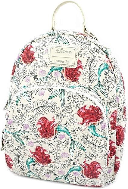 من فانكو Little Mermaid Mini Backpack حقيبة الظهر من الجلد الصناعي مع تفاصيل مطبوعة