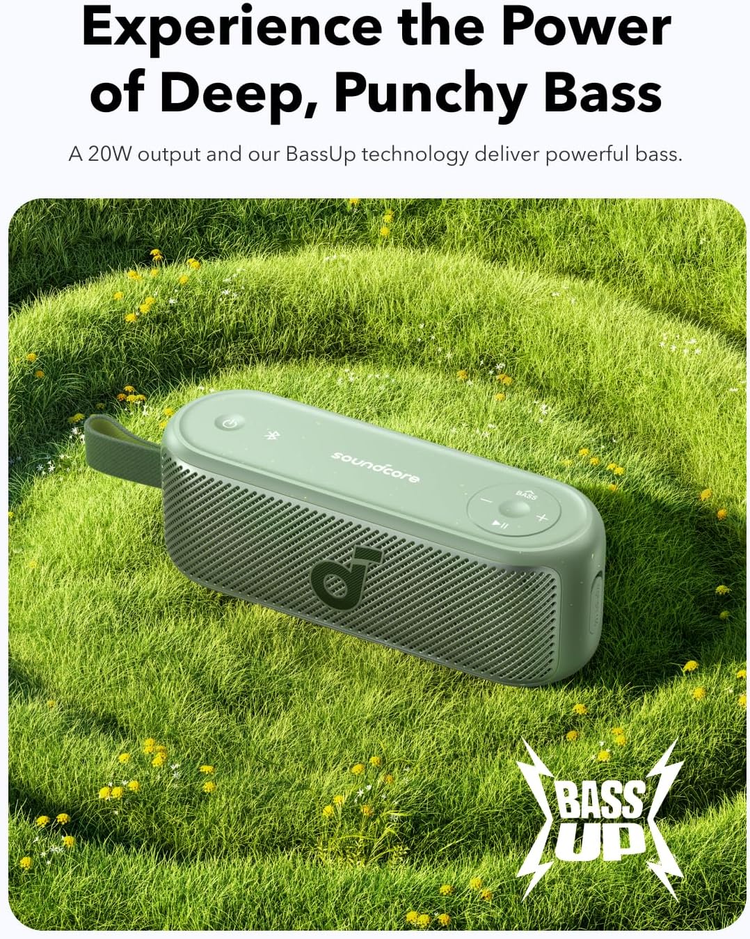 مكبر صوت أنكر ساوندكور قوي ومقاوم للماء - أسود & أزرق