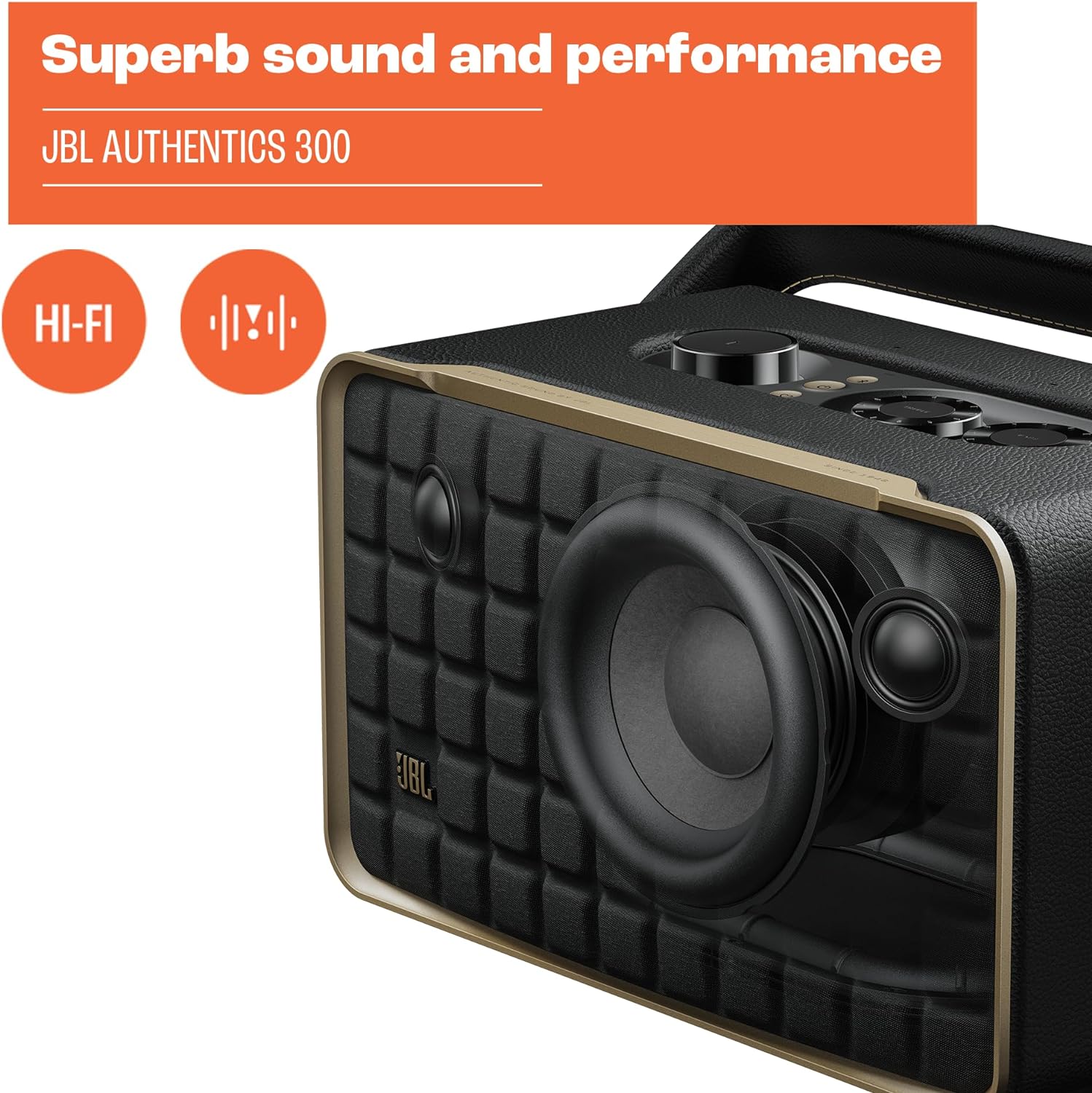 JBL مكبر صوت منزلي لاسلكي 300 من اوثينتيكس بتقنية البلوتوث وواي فاي