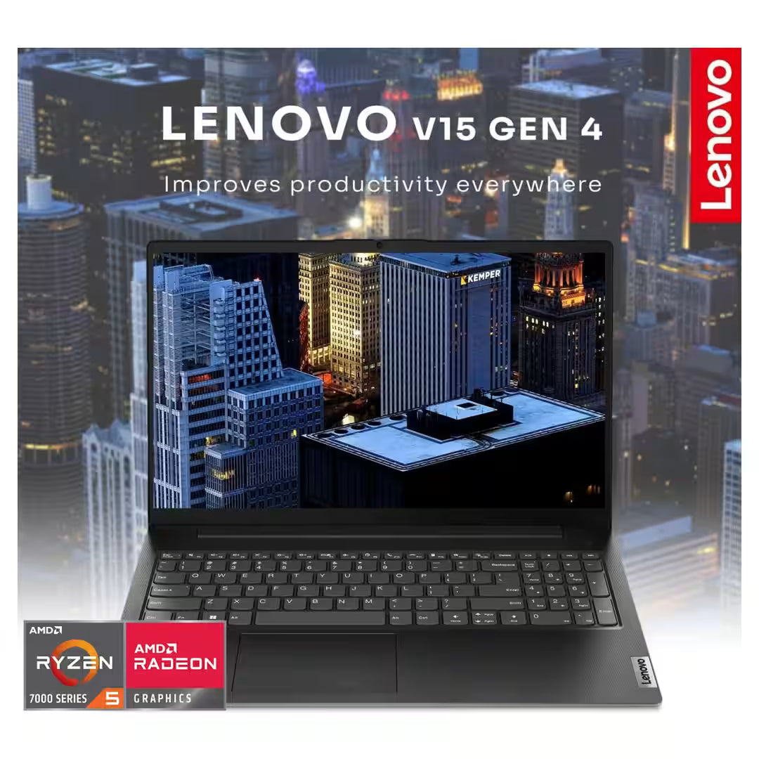 Lenovo V15 G4 15.6″ Laptop – AMD Ryzen 5 7520U, 16GB DDR5, 512GB SSD, Full HD Display