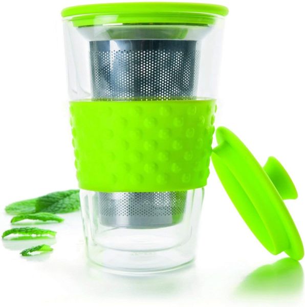 كوب شاي زجاج 250 مل بفلتر Ibili Vaso – أخضر