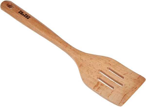 Ibili 30cm Slotted Wooden Spoon – Practical & Durable