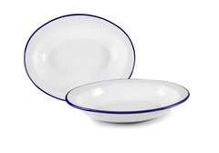 Ibili Blanca Oval Plate 32×25cm – White & Blue