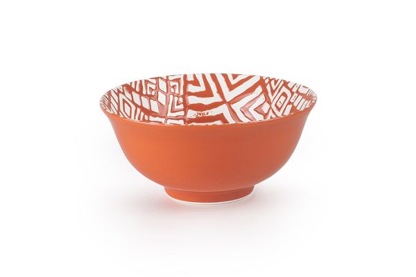 Ibili Kume 16cm Ceramic Bowl - Orange & White | Stylish & Durable