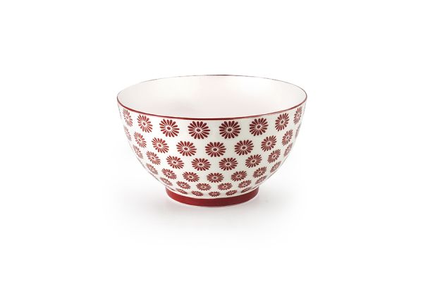 Ibili Ormuz 13.4cm Ceramic Bowl - Red & White | Stylish & Vibrant