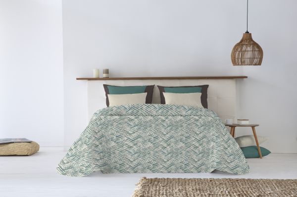 غطاء سرير صيفي مفرد ونص Canete Areca تركواز | أنيق وخفيف